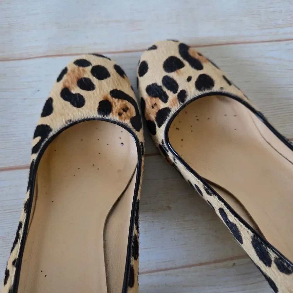 Kate Spade Leather Calfskin Animal Print Round Toe Heels Brown Black Size 6 1/2B